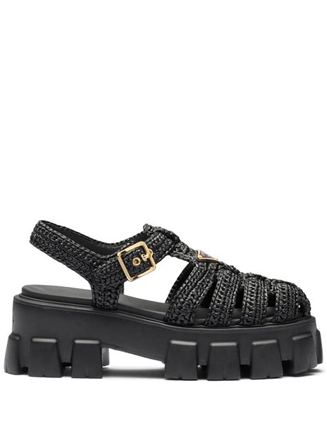 prada rafia sandal|prada raffia platform sandals.